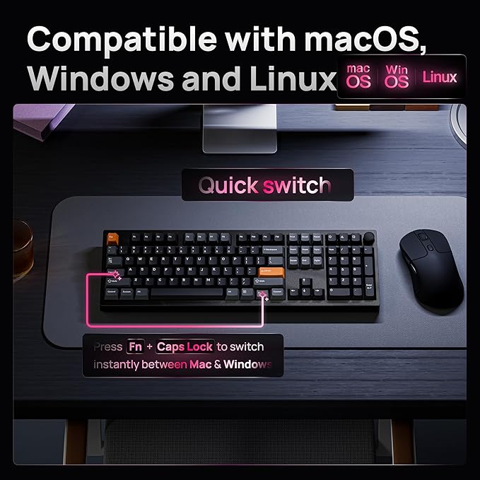 Keychron P6 Ultra 8K Polling Rate Full-Size Aluminum Wireless Mechanical Keyboard, 2.4 GHz/Bluetooth/Wired Custom RGB, Hot-Swappable K Pro Silent Red Switch for Mac Windows Linux - Black