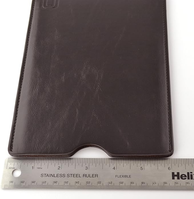 Dockem Executive Sleeve for iPad mini 6, 5, 4, 3, 2, 1: Premium Synthetic Leather Tablet Case: Slim, Microfiber Lined, Professional, Protective Cover (Dark Brown)