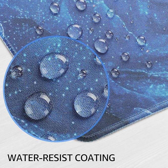 KTRIO Large Gaming Mouse Pad Desk Mat, Superior Micro-Weave Cloth, Non-Slip Rubber Base, Stitched Edges, Water-Resistant, for Gamer, Office & Home, 31.5 x 15.7 Inch，Blue Marble