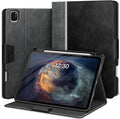 KingBlanc Case for iPad Pro 13 inch (M5 2025/M4 2024) with Pencil Holder, Vegan Leather Stand Cover, Auto Sleep/Wake, Support Pencil Pro/(USB-C), Viewing/Writing Angles, Vintage Notebook Style, Black