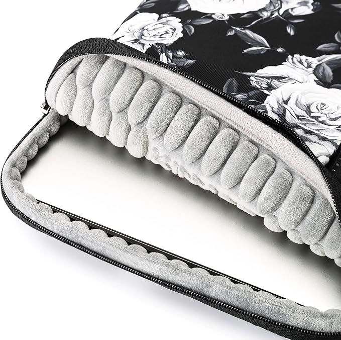 Kinmac 360° Protective Water Resistant Laptop Sleeve case Bag with Handle for MacBook Pro 14 inch,13.5 inch-13.9 inch and 14 inch Laptop(White Rose)