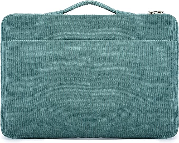 Kinmac Corduroy 360° Protective Water Resistant Laptop Case Bag Sleeve for MacBook Pro 14 inch and 14 inch HP Lenovo Dell ASUS Acer Laptop(Green)