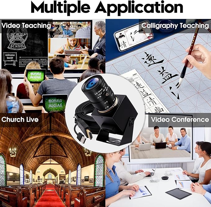 HDMI USB Camera 4K Webcam Simultaneous Output Video Conference Camera 4X Optical Zoom Lens Close up USB Computer Web Camers Plug and Play for Live Streaming Education Medical Teaching