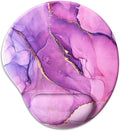 Ergonomic Mouse Pad with Wrist Support,Cute Mouse Pads with Wrist Rest,Comfortable Mouse Pad for Home Office Gaming Working Computers Laptop,Pain Relief with Non-Slip PU Base (Purple Marble)