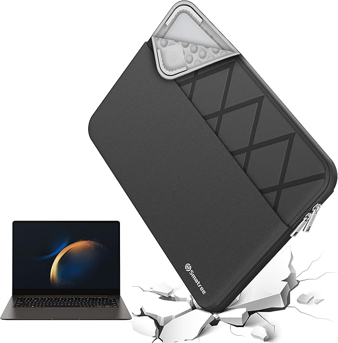 Smatree Laptop Sleeve for 15.6 inch Samsung Galaxy Book2 Pro/Galaxy Chromebook Plus, Protective Laptop Case with Accessory Pocket, YKK Zipper, Patented Shockproof Design(E633)
