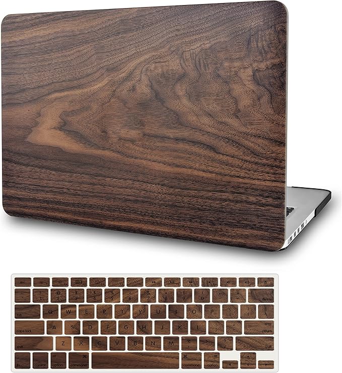 KECC Compatible with MacBook Air 15 inch Case 2025 2024 2023 Release M4 A3241 M3 A3114 M2 A2941 Protective Plastic Hard Shell + Keyboard Cover, Walnut Wood