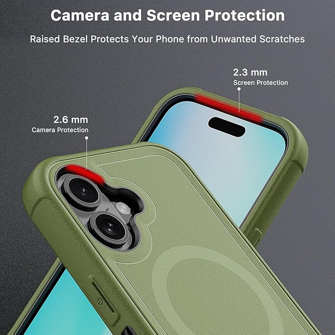 M MYBAT PRO Maverick Series for iPhone 16 6.1 Case with Belt Clip Holster,[Compatible with Magsafe] w/Screen Protector,Anti-Drop,Shockproof,with 360°Rotating Kickstand,Heavy Duty Protection