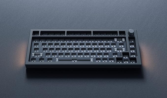GLORIOUS Gaming GMMK PRO 75% Barebones Black (Frame Only) - Modular Mechanical Gaming Keyboard, TKL Size (75%), 3.3lb Frame, RGB, Fully Customisable, 5-Pin Switch Support