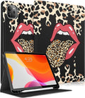 Uppuppy for iPad Air 11 inch (M2/M3) Case, Air 5th/4th Generation 10.9, Pro 11'' Case Cute Kids Women Girls Folio Leopard Pencil Holder Cover for iPad Air 11 2024/2025, 10.9 2022 2020, Pro 11