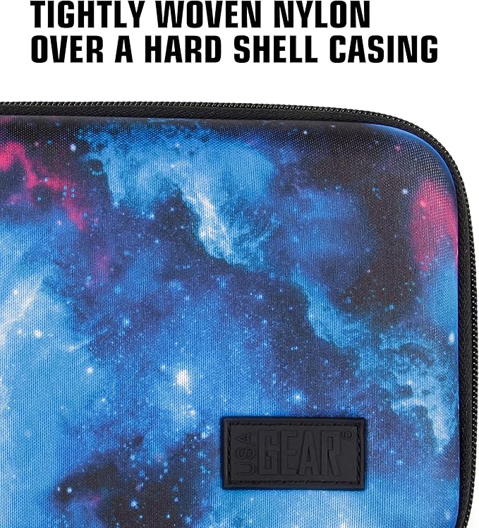 USA Gear 7 Inch Hard Case for Mini Laptops Fits GPD Win Mini (2025), One Netbook One Mix 1S Yoga, Small Notebook UMPC Computer & More - Storage Travel Case with Water Resistant Exterior (Galaxy)