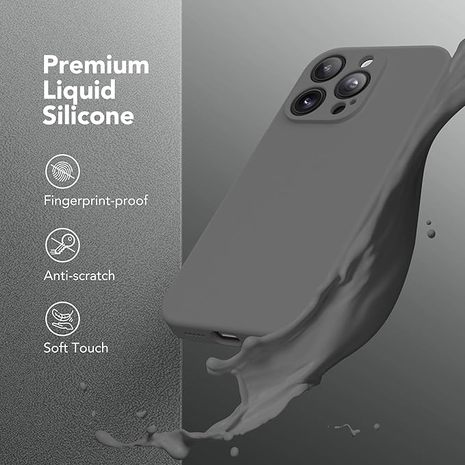 Magnetic for iPhone 13 Pro Max Case, Compatible with MagSafe, [Full Camera Protection][Screen Protector] Silicone Shockproof Protective Phone Case for iPhone 13 Pro Max 6.7", Dark Gray