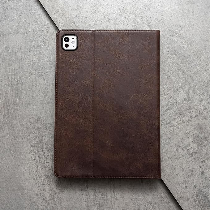 Porter Riley - Leather Case Compatible with iPad Pro 13" - M5 / M4 (2025/2024) Release. Premium Genuine Leather Stand/Cover/Flip Case (Chocolate Brown)