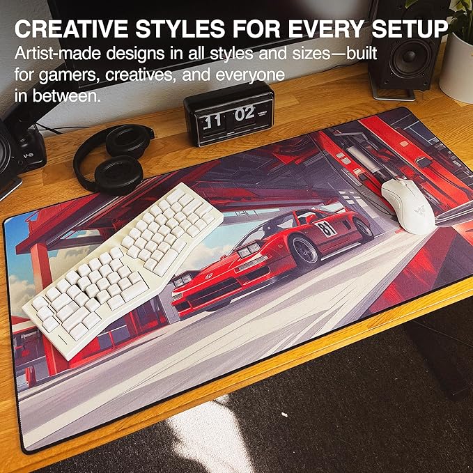 MPCO. Original Large Gaming Desk Mat – 36" x 17" Aeroglyde Manga Motors Miros-Honda Full Desk Mouse Pad for Smooth Precision – Non-Slip, Washable Extra-Large PC Mouse Pad for Gaming Sessions