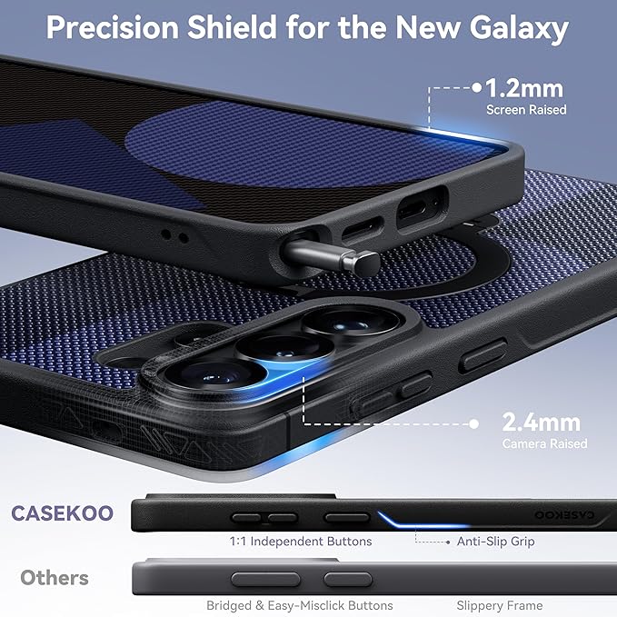 CASEKOO Geo Blue for 26U Case with 360 Spin Magnetic Stand [Fit for MagSafe] [18FT MIL-STD Protection] Shockproof Invisible Ring Holder Matte s26U Phone Case 6.9''