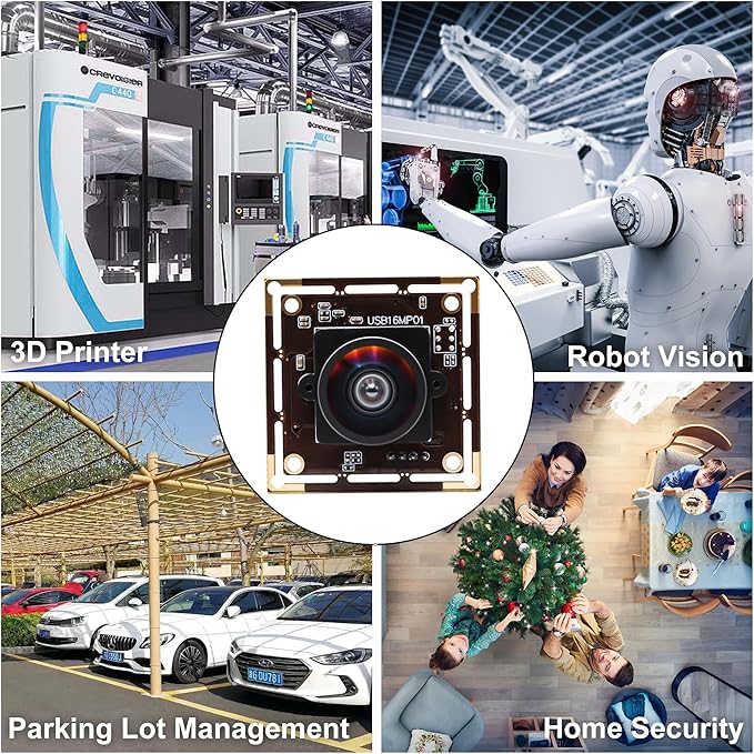 SVPRO 16MP Wide Angle USB Camera for Computer,USB Camera Module 1/2.8" CMOS IMX298 UVC 3D Printer Camera Video Webcam,USB Industrial Camera Module with 3.3ft/1m Cable