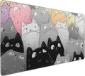 Large Mouse Pad with Cute Cat Design, Non-Slip Rubber Desk Mat, Rectangular Gaming Office Keyboard Pad, 35.4x15.7 Inches