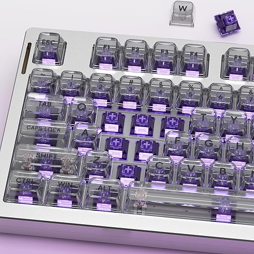 Outemu Violet Pro Keyboard Switch with Dustproof Stem for Mechanical Gaming Keyboard,5-Pin 40gf Tactile Pre-Lubed Switches(72Pcs)