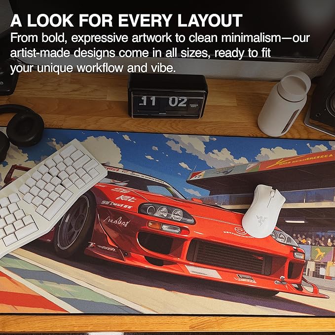 MPCO. Original Large Gaming Desk Mat – 36" x 17" Duraglyde Manga Motors Tetsus-Toyota Full Desk Mouse Pad for Smooth Precision – Non-Slip, Washable Extra-Large PC Mouse Pad for Gaming Sessions