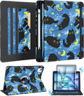 Kidcube for iPad Air 11 Inch Case M3/M2, Air 5th/4th Generation Cases 10.9'', Pro 11'' 2020 - Women Girls Aesthetic Cute Rotating Stand Folio Cover with Pencil Holder & Card Slot Girly Cat Stars