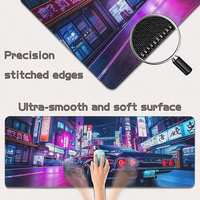 Gaming Mouse Pad - (31.5"×11.8") Sports Car Large Mouse Pads for Desk - Desk Mat for Keyboard and Mouse with Non-Slip Base, Desks Pad Matfor Game/Office & Home