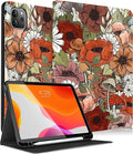 Uppuppy for iPad Air 11 inch (M2/M3) Case, Air 5th/4th Generation 10.9, Pro 11'' Case Cute Kids Women Girls Folio Flower Pencil Holder Cover for iPad Air 11 2024/2025, 10.9 2022 2020, Pro 11