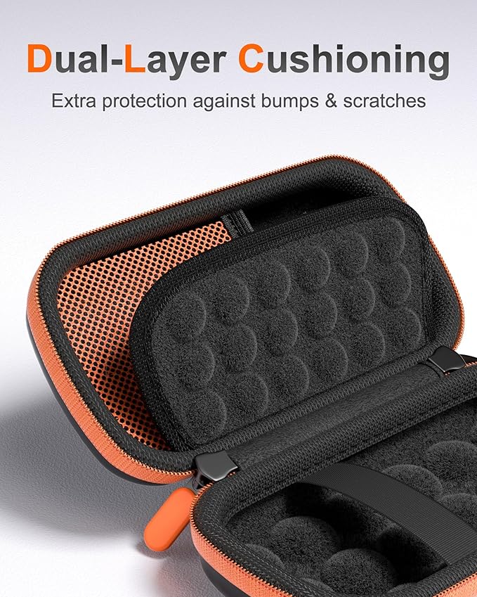 ProCase Hard Carrying Case for SanDisk Extreme/SanDisk Extreme Pro Portable External SSD, 500GB 1TB 2TB 4TB 8TB USB-C Solid State Drive, EVA Shockproof Travel Case with 2 SD Card Slots -OrangeBlack