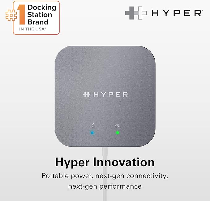 HyperDrive USB-C & Thunderbolt 4 Dual Monitor Dock - 4K60Hz HDMI Thunderbolt Docking Station -7-in-1 Dock - Slim, Portable, Powerful