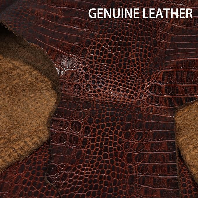 Gexmil Genuine Leather Case for iPad Pro 11 Inch 4/3/2/1st Gen 2022/2021/2020/2018,Smart Folio with Pencil Holder,Protective Shockproof Real Leather Cover,Auto Sleep/Wake,Brown Crocodile