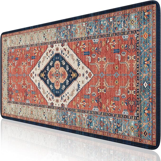 iLeadon Rug Mouse Pad, Large Computer Desk Cover Mat with Smooth Lycra Surface, Desk matt for Desktop, Mousepad with Non-Slip Base, Keyboard Mats for Women Office, Home