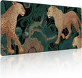 35.4 x 15.7 in, XXL Large Mouse Pad for Desk, Extended Keyboard Mouse Mat for Computer Office, Big Mouse pad with Stitched Edges, Gaming Pc-Leopards on Tropica