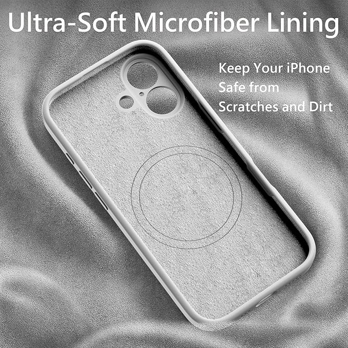 FireNova Magnetic for iPhone 17 Case, Compatible with MagSafe, [Integrated Silicone Camera Control Button] [Camera Protection] Anti-Scratch Microfiber Lining Phone Case, 6.3", White