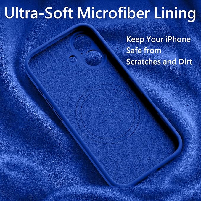 FireNova Magnetic for iPhone 17 Case, Compatible with MagSafe, [Integrated Silicone Camera Control Button] [Camera Protection] Anti-Scratch Microfiber Lining Phone Case, 6.3", Klein Blue