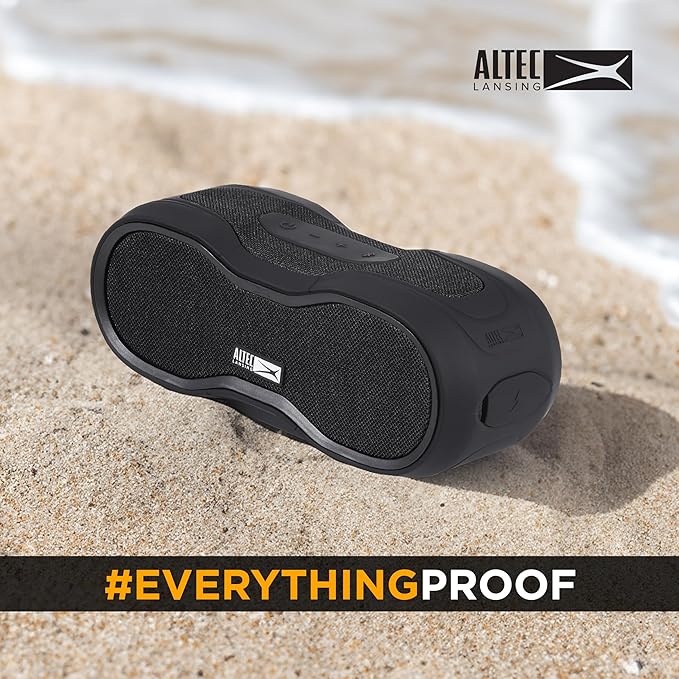 Altec Lansing - BoomJacket Wireless Bluetooth Speaker, Magnetic Waterproof Speaker, IPX7 Outdoor Speaker with 24H Playtime, Portable Speaker with Carabiner, Mountable, Quick Charge