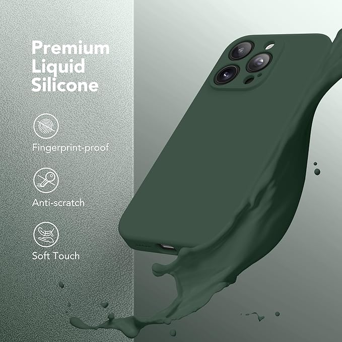 Magnetic for iPhone 13 Pro Max Case, Compatible with MagSafe, [Full Camera Protection][Screen Protector] Silicone Shockproof Protective Phone Case for iPhone 13 Pro Max 6.7", Alpine Green