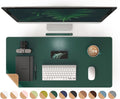 RENMTURE Dual-Sided Mouse Pad, Natural Cork & PU Leather Large Desk Pad for Office and Home Work, Desk Protector Non-Slip, Waterproof, Easy Clean (Dark Green, 36"x17")