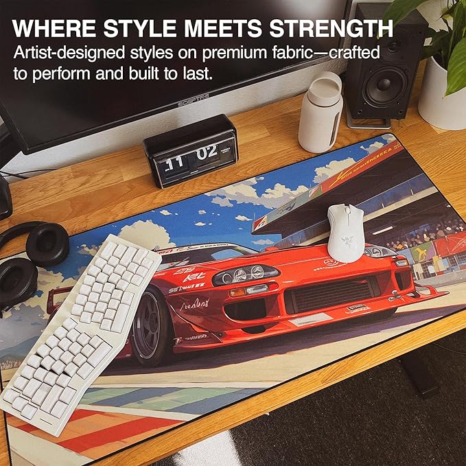 MPCO. Original Large Gaming Desk Mat – 36" x 17" Duraglyde Manga Motors Tetsus-Toyota Full Desk Mouse Pad for Smooth Precision – Non-Slip, Washable Extra-Large PC Mouse Pad for Gaming Sessions