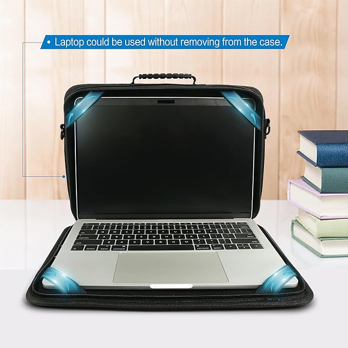 IBENZER 100 Pack Stay in 2.0 13 Inch Shockproof Protective Always On Laptop Sleeve Case for 13.3 MacBook, Chromebook, Surface, Ultrabook, Black LS-BPS-0113BK