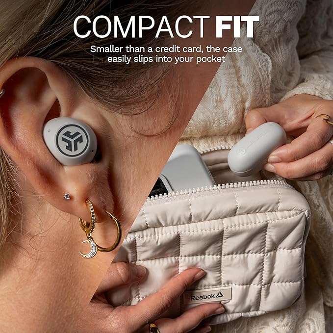 JLab Go Pop ANC, True Wireless Earbuds, Active Noise Cancelling, Bluetooth Earbuds with Charging Case, Cloud White