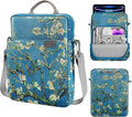 MoKo 13 Inch Tablet Sleeve Bag, Fits with 13 Inch New iPad Pro M5 & Air M4/M3, iPad Pro 12.9 M2&M1,Surface Laptop Go 12.4,Tab S8+/S9+ 12.4,Handle Carrying Case with Shoulder Strap, Apricot Flower