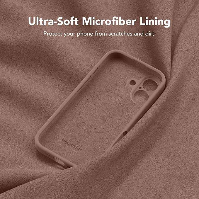 Magnetic for iPhone 17 Case, Compatible with MagSafe, [Full Camera Protection][Screen Protector] Silicone Shockproof Protective Phone Case for iPhone 17 6.3", Brown