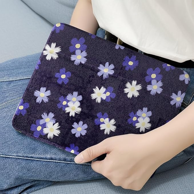 MrARTIST for for iPad Pro 11 Inch Case (M5/M4) 2025/2024 6th/5th Generation Case Cute for Women Girls Girly Kawaii Aesthetic Design for Apple Tablet Cover with Pencil Holder, White Flowers