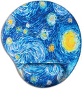 Ergonomic Mouse Pad with Wrist Support,Cute Mouse Pads with Wrist Rest,Comfortable Mouse Pad for Home Office Gaming Working Computers Laptop,Pain Relief with Non-Slip PU Base (Starry Night)