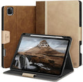 KingBlanc Case for iPad Pro 13 inch (M5 2025/M4 2024) with Pencil Holder, Vegan Leather Stand Cover, Auto Sleep/Wake, Support Pencil Pro/(USB-C), Viewing/Writing Angles, Vintage Notebook Style, Beige
