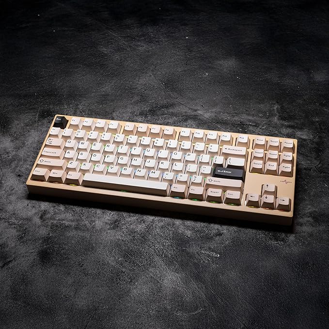 KEEBMONKEY WOBKEY Crush 80 Reboot CNC Aluminum 5-Second Quick-Release Triple-Mode Connectivity Mechanical Keyboard with Superior Acoustics (Pro Yellow)
