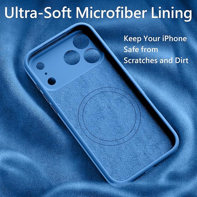 FireNova Magnetic for iPhone 17 Pro Case, Compatible with MagSafe, [Integrated Silicone Camera Control Button] [Camera Protection] Anti-Scratch Microfiber Lining Phone Case, 6.3", Blue