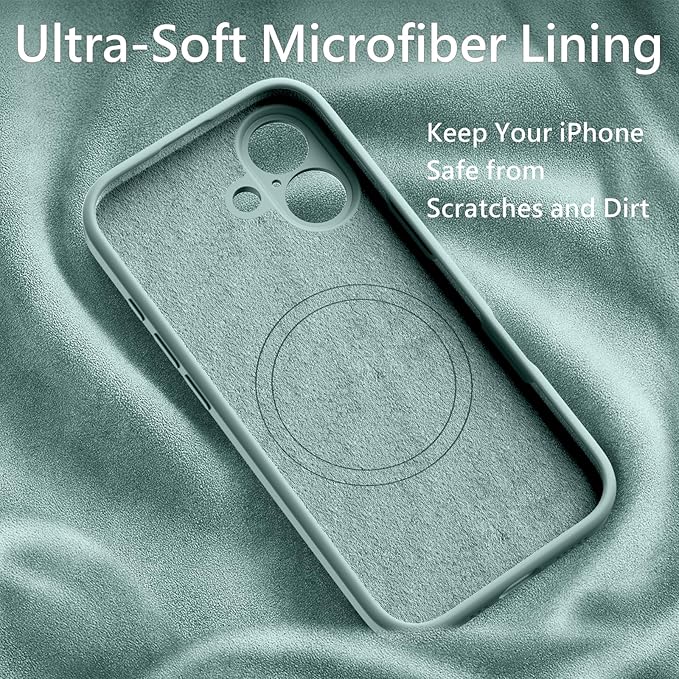FireNova Magnetic for iPhone 17 Case, Compatible with MagSafe, [Integrated Silicone Camera Control Button] [Camera Protection] Anti-Scratch Microfiber Lining Phone Case, 6.3", Mint Green