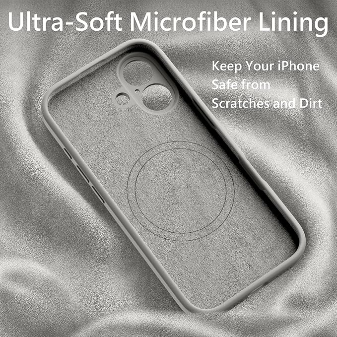 FireNova Magnetic for iPhone 17 Case, Compatible with MagSafe, [Integrated Silicone Camera Control Button] [Camera Protection] Anti-Scratch Microfiber Lining Phone Case, 6.3", Natural Titanium