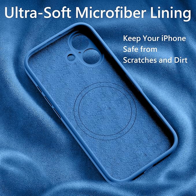 FireNova Magnetic for iPhone 17 Case, Compatible with MagSafe, [Integrated Silicone Camera Control Button] [Camera Protection] Anti-Scratch Microfiber Lining Phone Case, 6.3", Blue