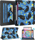Kidcube for Samsung Galaxy Tab S6 Lite Case 10.4 Inch 2024/2022/2020 - Women Girls Cute Rotating Stand Folio Cover with Pencil Holder & Card Slot Girly Cat Stars Blue Teen Design Cases for Tab S6 Lite