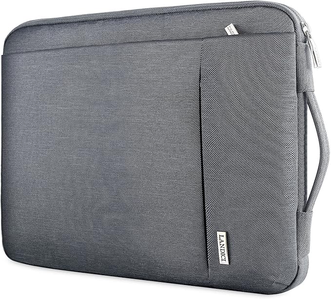 LANDICI 360° Protective Laptop Sleeve 11.6 Inch for Surface Pro 7 8 9/Laptop Go 2 3, MacBook Air 11, Small Computer Bag Carrying Case for 11-12 Inch Chromebook, Slim, Shockproof, Waterproof, Grey